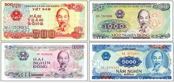 các mệnh giá tiền Việt Nam - tiền giấy